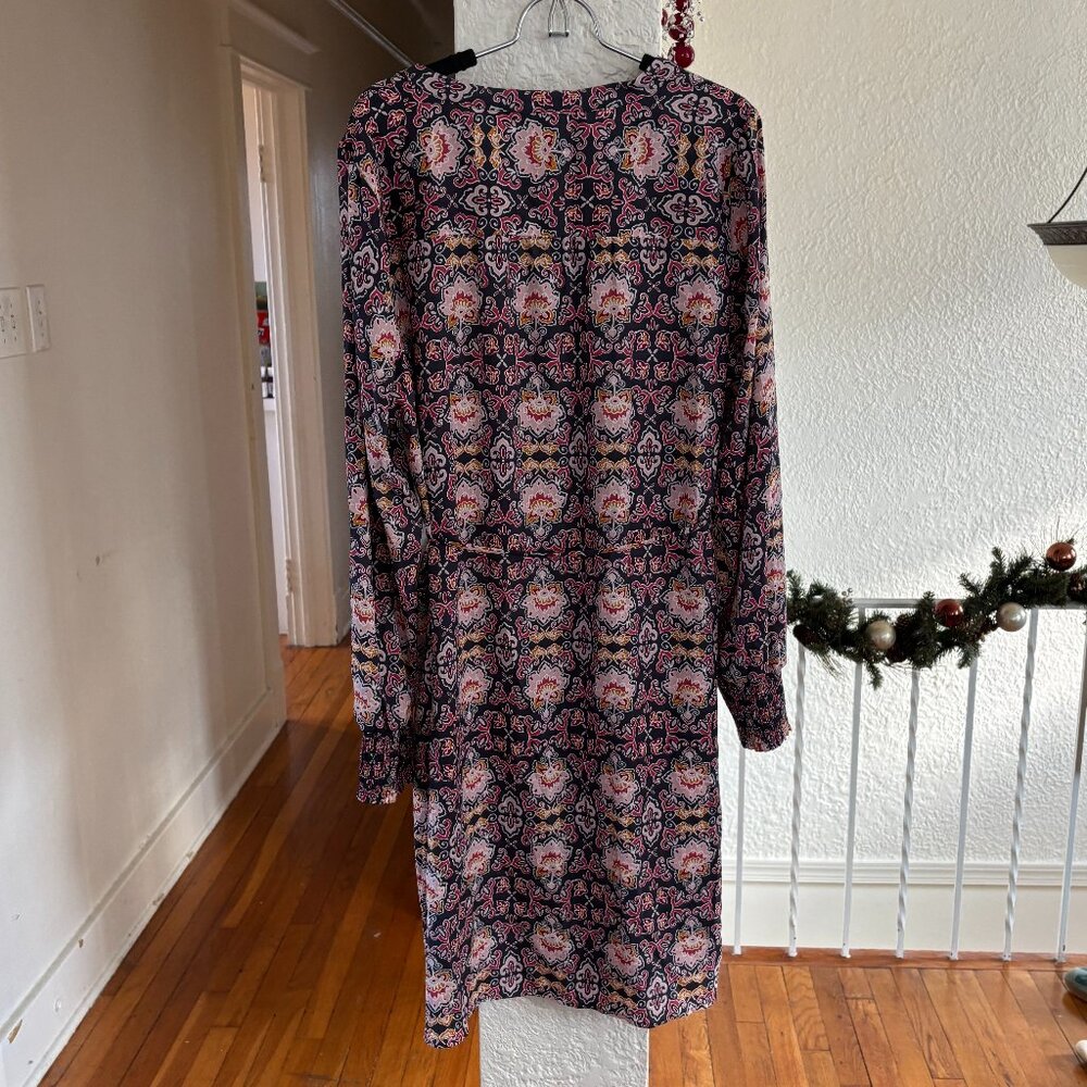 LOFT Multi Color Shift Dress Tie Waist XL Tall - Picture 3 of 3